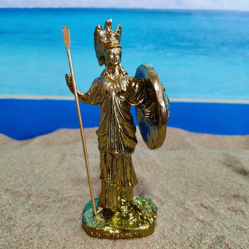 الآلهة اليونانية القديمة أثينا تمثال راتينج غرفة المنزل الأوروبي الديكور آلهة الحرب والحرف اليدوية والسبب العملي هدية مزخرفة #4