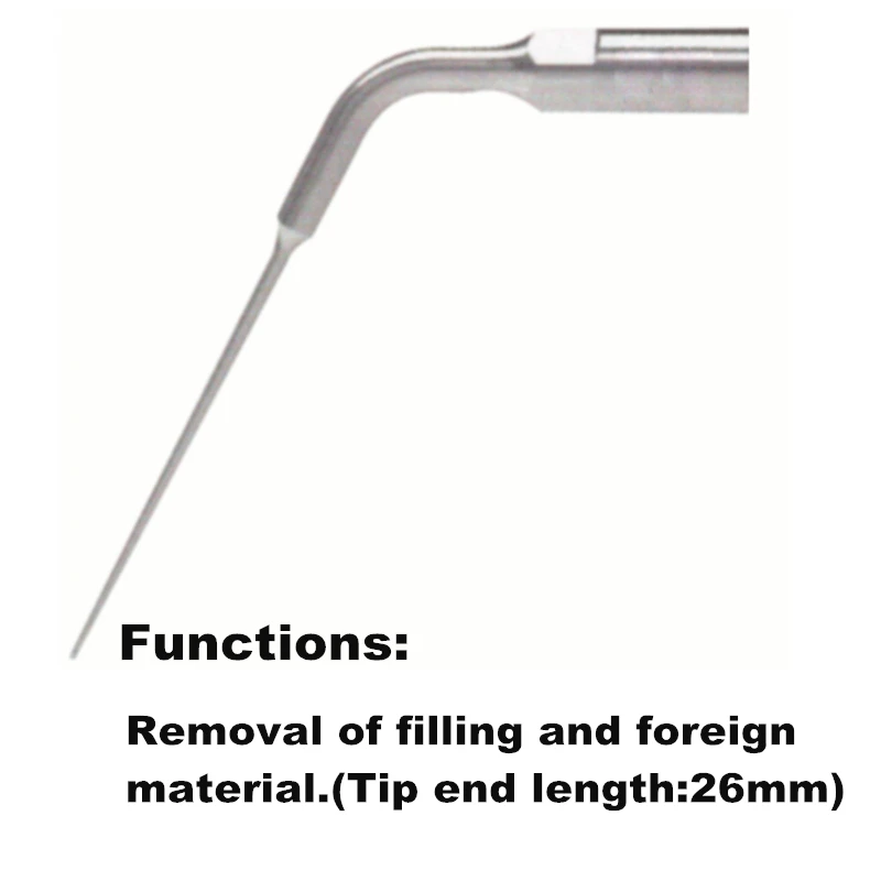 Pointe de Détartreur Ultrasonique E4, Embout Endodontique Dentaire pour EMS/Calcul, Pièce à Main pour Enlever le Remplissage et les Matériaux Étrangers