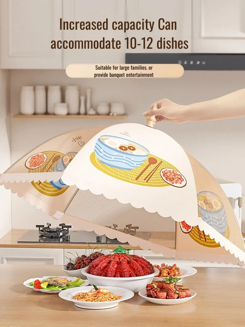 Foldable rice cover thickened cover vegetables anti-mosquito kitchen household pest control removable dish cover