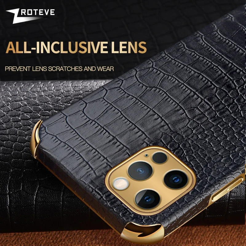 For Apple iPhone15 Case Zroteve Crocodile Pattern Leather Cover For iPhone 14 13 11 12 Pro Max mini X XR XS max 7 8 Plus Cases