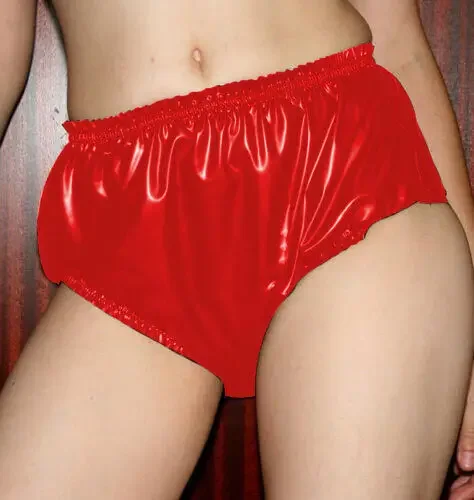 

100% Pure Latex Rubber Red Tight Triangle shorts/Pants Briefs 0.4mm Size S-XXL Masquerade