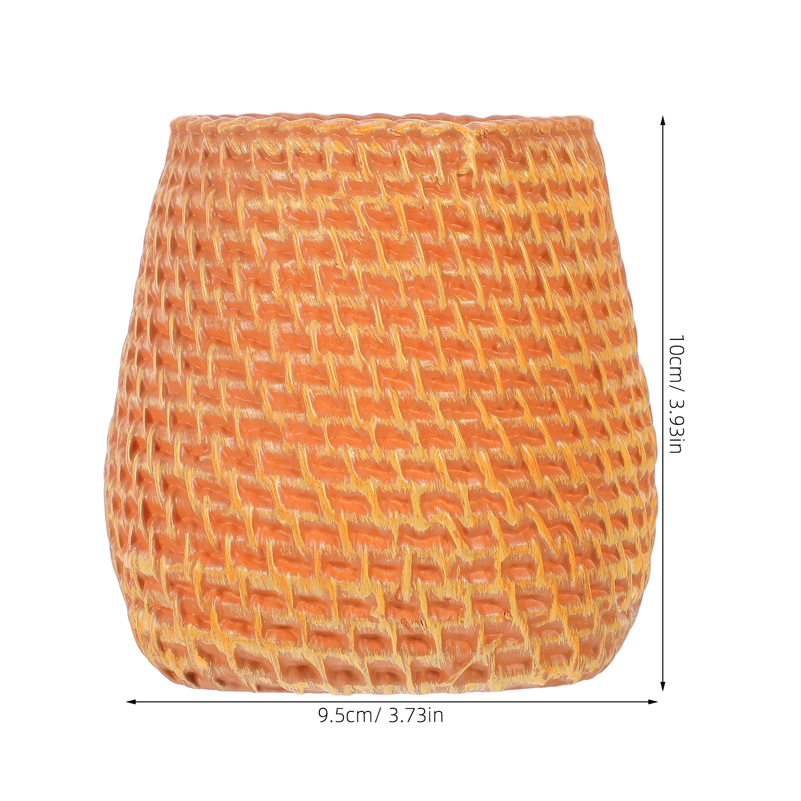 Simulated Rattan Pen Holder Small Desktop Organizer Flower Vase Pencil Cup Makeup Brush Holder Plastic Office Home Use