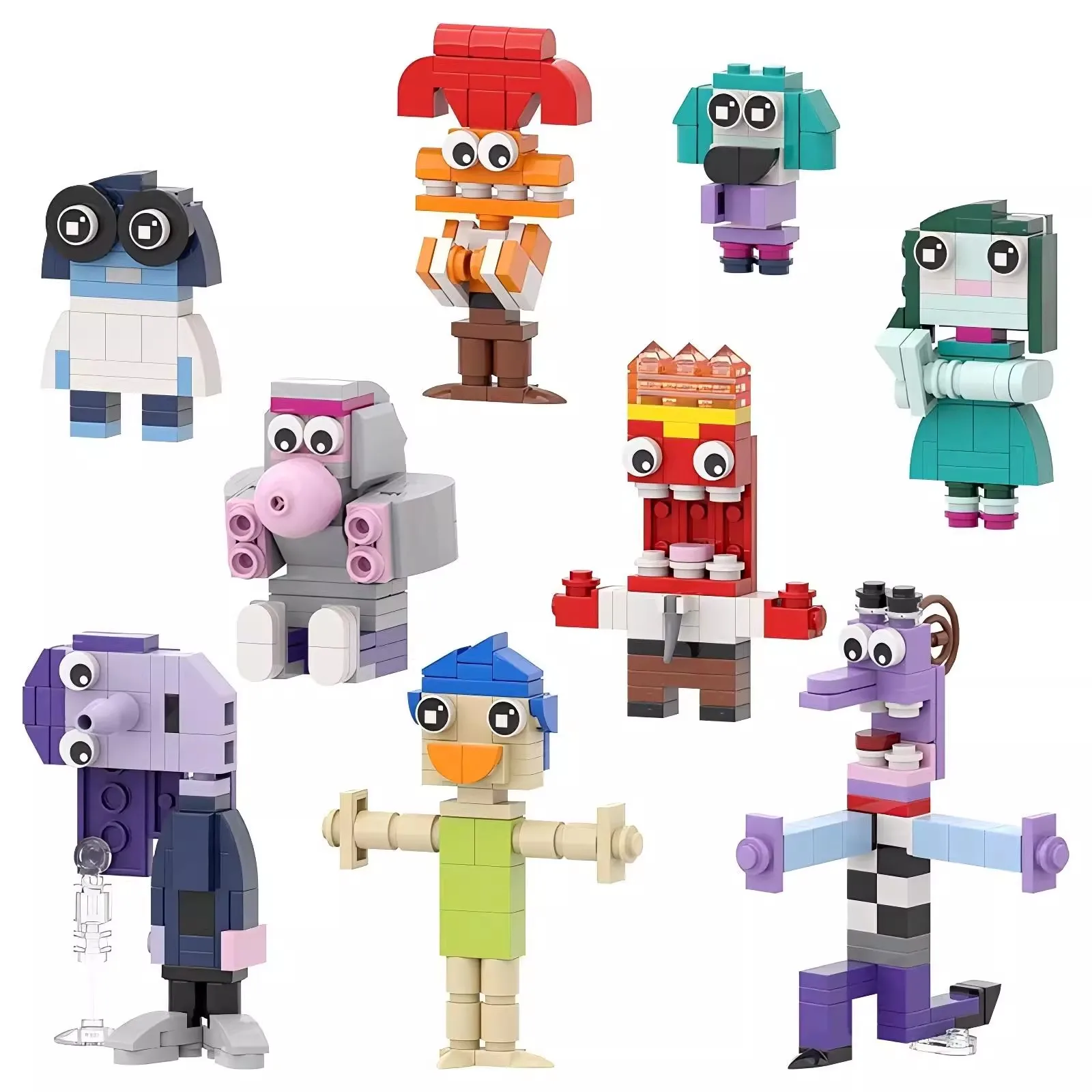 Bricklink MOC 40749 Inside Anime Figuren Joy Sadness Anger Fear Ekel Bing Bong Brickheadz Sets Bausteine Kind Spielzeug Geschenk