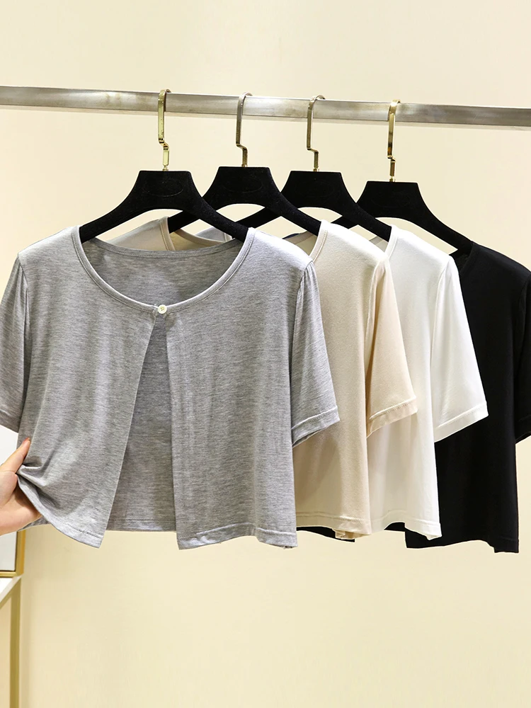 

Lightweight Modal ort Sve Open Cardigan Knitted Top Loose Ladies Sun Protection Clothing Summer Outerwear Casual Sle