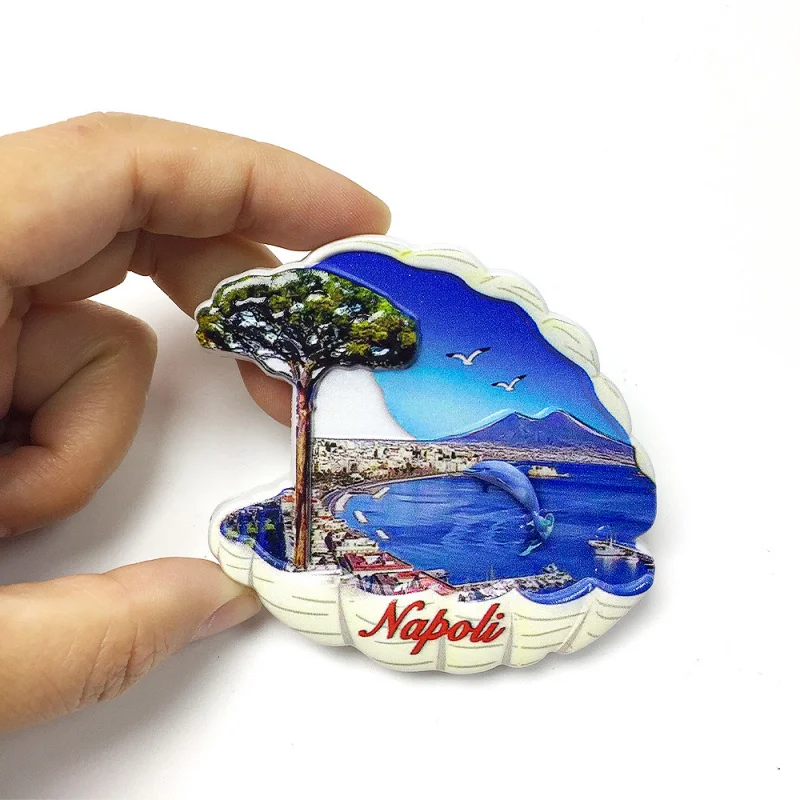 

Italy Naples Seaside Scenery Cultural and Creative Magnetic Refrigerator Magnet Travel Souvenirs Home Decorations Gifts