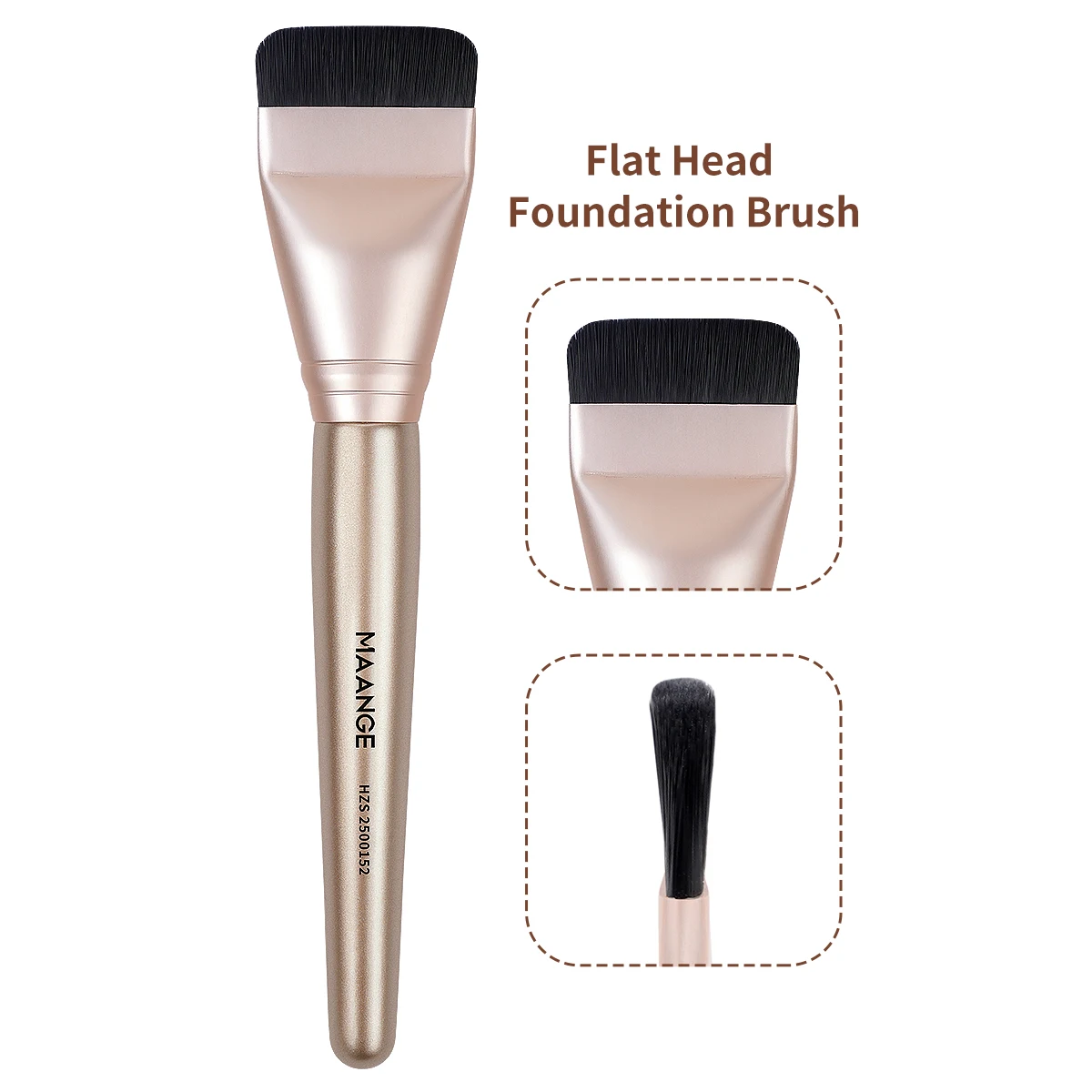 MAANGE Flat Head Foundation Brush Ultra Thin Top Mask Brush For Liquid Cream Cosmetics Blending Beauty Tool Premium Gift
