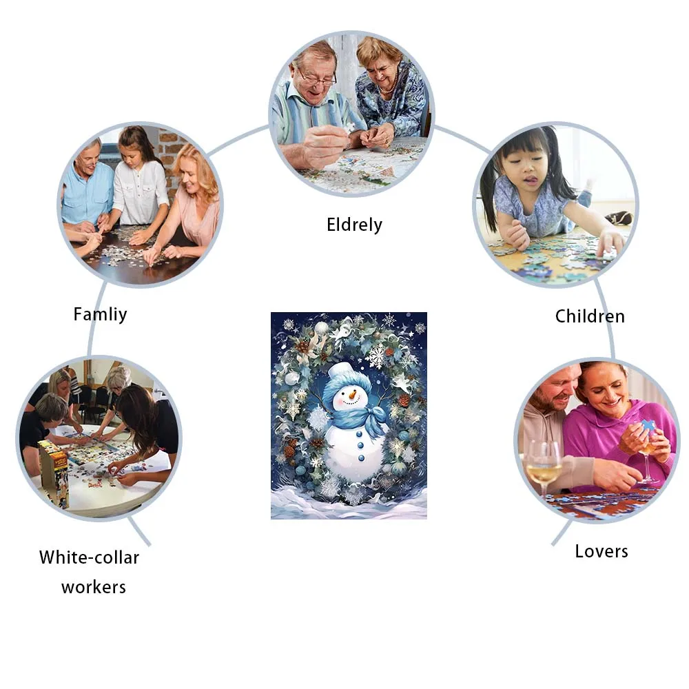 عيد الميلاد خشبية ثلج لغز ، هدية جميلة التفاف ، الأسرة التفاعلية ، ومناسبة للإناث والذكور