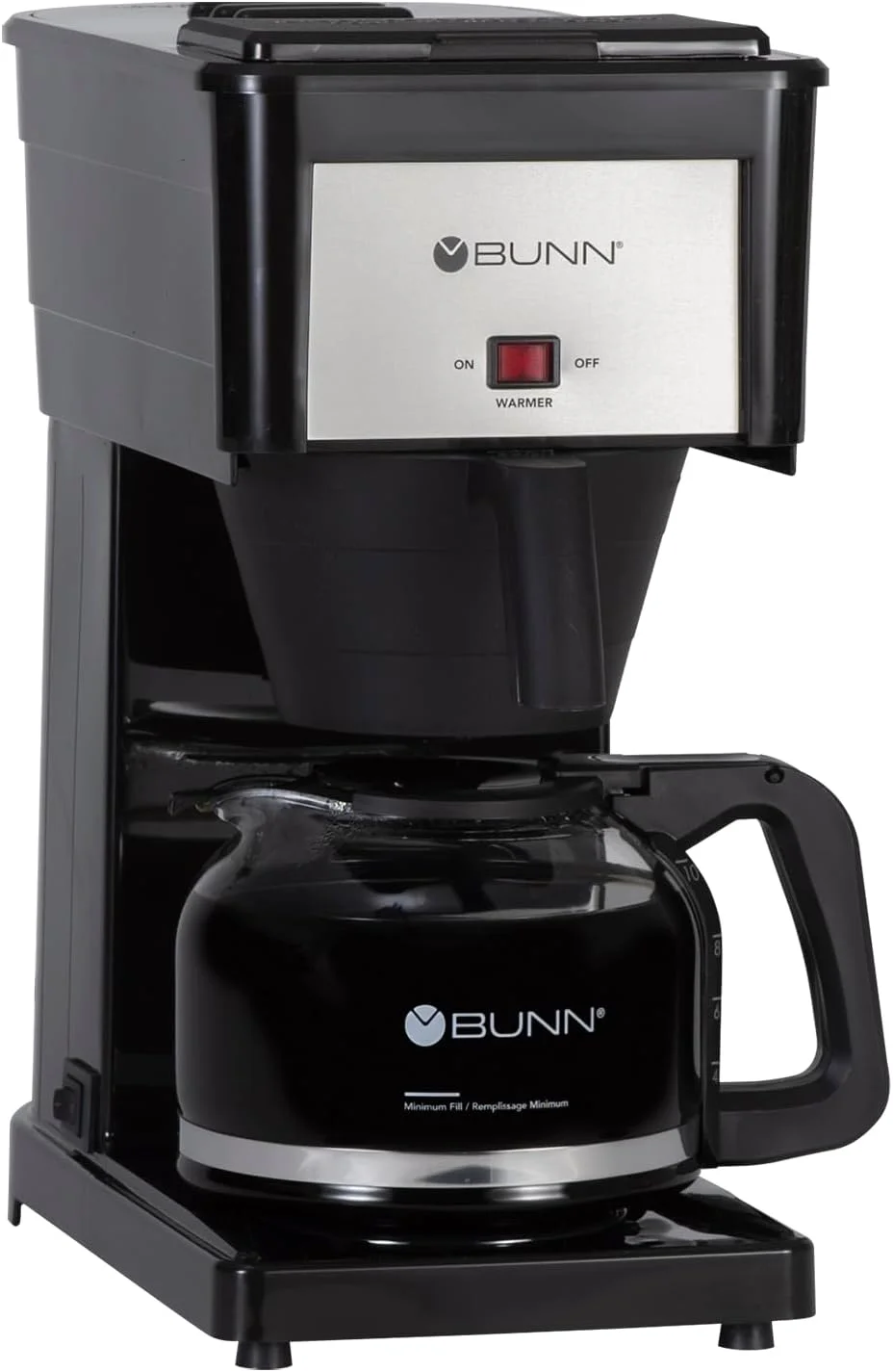 Fast 10-Cup Home Coffee Maker, Black Stainless Steel, Brews in 4 Minutes