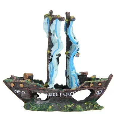 Aquarium Fish Tank Decorations Landscape Pirate Ship Wreck Ship Vintage Resin Design Boat Aquarium Accessories Home Decorations