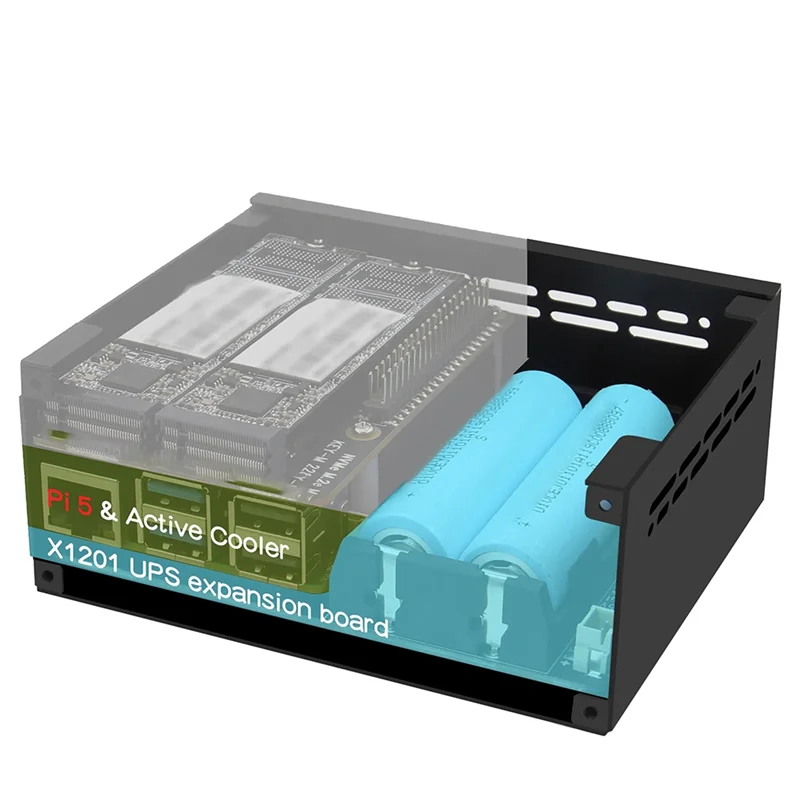 

Превосходная плата управления питанием Плата управления питанием Raspberry Pi 5 X1201 V1.1 18650 ИБП Автоматическое включение питания
