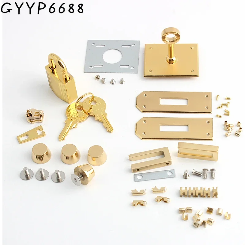 1-5Sets Gold,Silver Stainless Steel Rectangle Eyelets Hanger Clasp Locks For Women DIY Handbags Shoulder Purse Bags Accessories