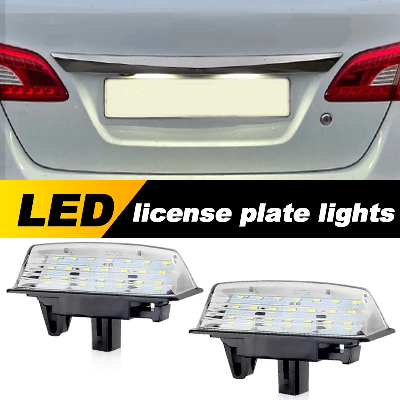 2pcs LED License Number Plate Lamp Light 26510-9Y00A for Nissan TEANA J31 J32 Maxima Cefiro Altima Rogue Sentra SC11 B17 G11