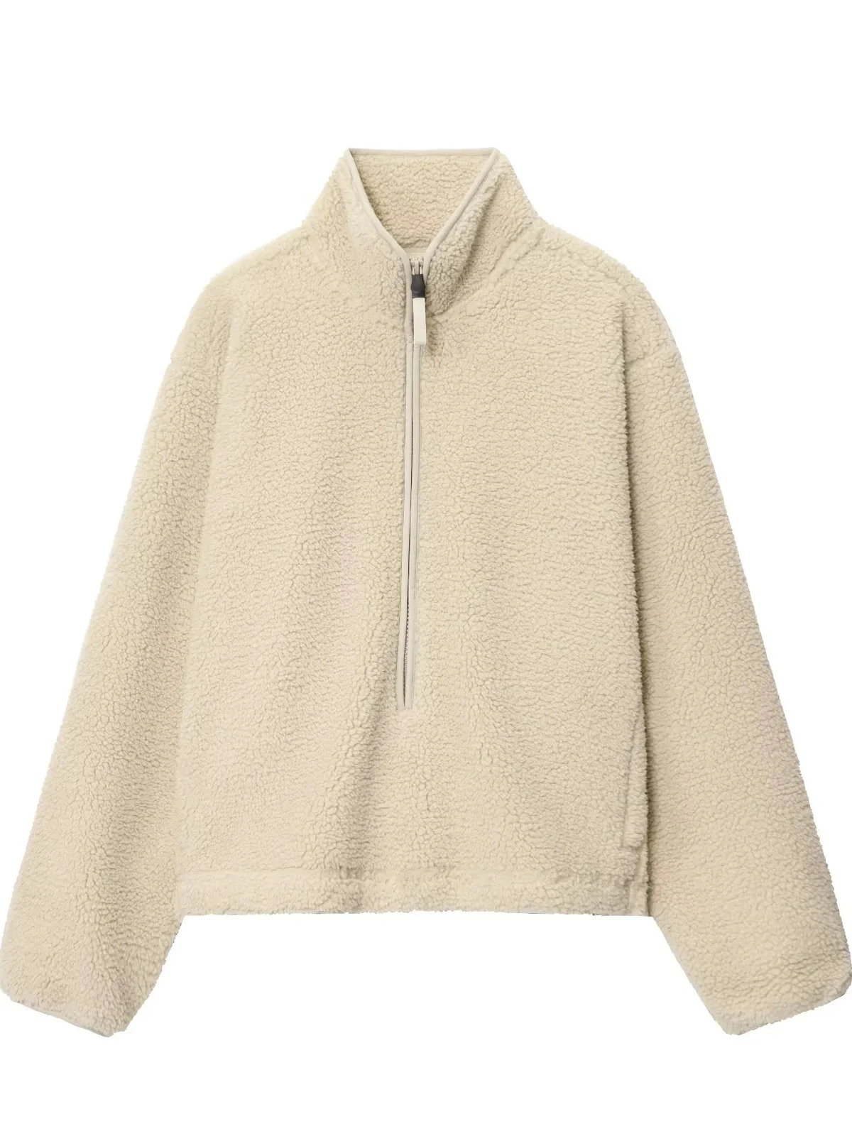 

Женская тедди Fce ort Jaet с эффектом похудения, воротник-стойка на молнии, свободная посадка, повседневная универсальная спортивная верхняя одежда