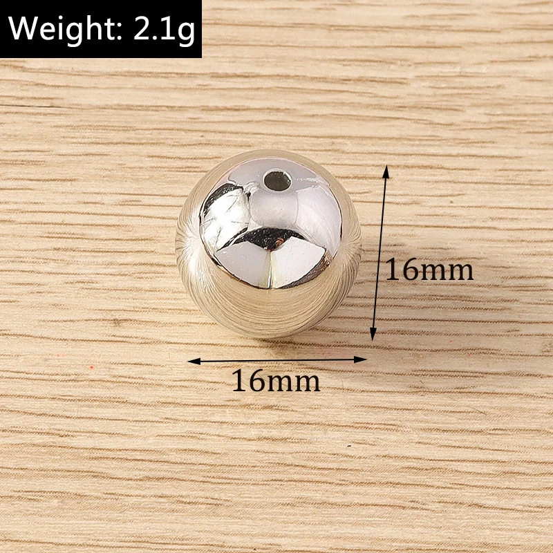 10–50 Stück 8–16 mm große CCB Gold Silber Farbe lose Spacer Charms Perlen für Schmuckherstellung DIY Armbänder Halsketten Bastelbedarf – Detail 12