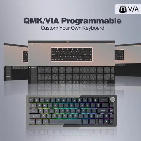 KiiBOOM Loop 65 65% QMK/VIA Hot-Swap Helaluminium Blockstruktur Trådbundet/Bluetooth/2.4G Trådlöst Mekaniskt Tangentbord RGB Bakgrundsbelyst 12 best sales Rick och Morty Lego - №8