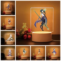 Genshin Impact characters Xiao 3D Visual Night Lamp for Game Room Decor Girlfriend Lovers Gift