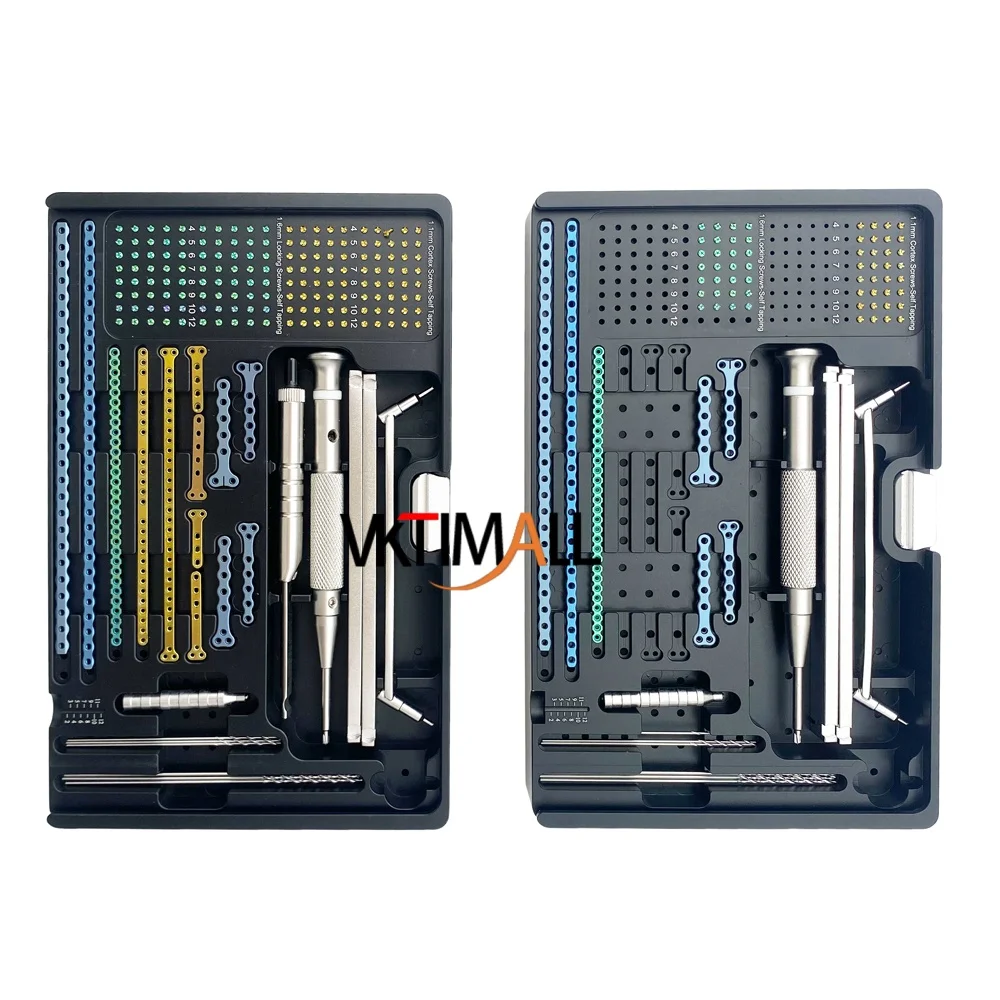 ALPS Mini Titanium Locking Plate System 1.1 1.6mm Orthopedic Drill Plate Kit Veterinary Surgical Instrument Set