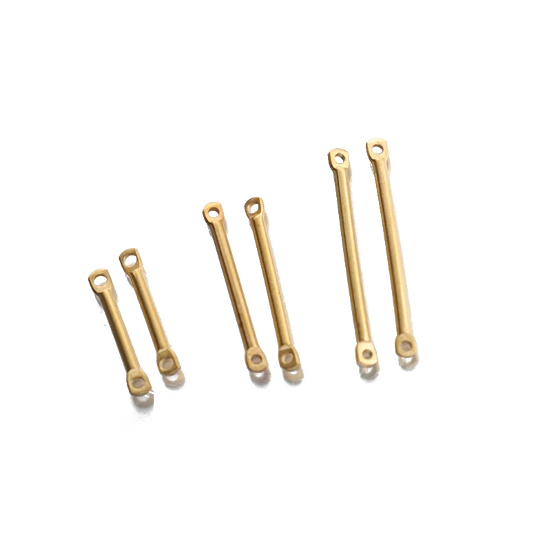 50Pcs/Lot Brass Bar Connector 15 20 25mm Long Bar Stick Link with Two Holes Bracelet Link for Necklace Earrings Jewelry Making