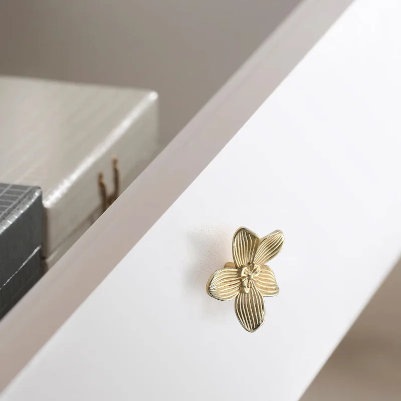 Vintage Petal Single Hole Handle Furniture Antique Zinc Alloy Drawer Door Handle