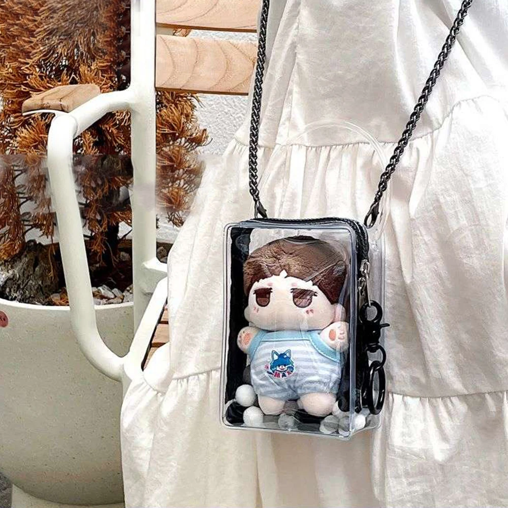 Mystery Box Storage Pouch Organizer Box With Keychain Thicken Transparent Doll Toy Organizer Box Storage Case Doll Bag Wallet