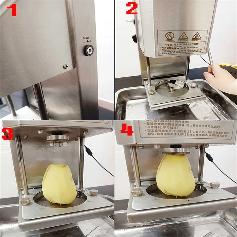 植栽ジャガイモツールサイクロンポテトタワーマシン商業ポテトチップマシン電気スライサー