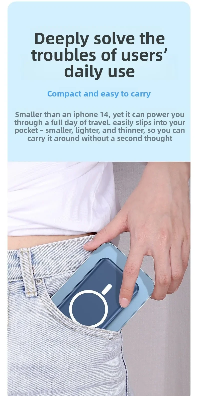 Taepiaai Magnetic Power Bank for Magsafes 20000mAh Wireless PD 22.5W Fast Charger Powerbank External Battery for IPhone Samsung