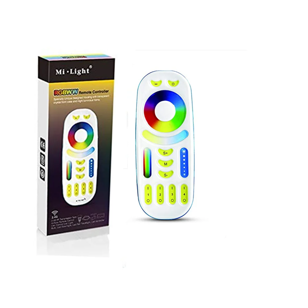 

Mi.light FUT092 2.4Ghz RGBWW 4-zone group control match RF RGB+CCT Remote controller for Milight led RGB+CCT lamps series