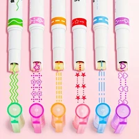 6Pcs/set Kawaii Flowers Line Shaped Highlighter Pens Roller Tip Curve Liner Marker for Writing Journaling Drawing Stationery 5