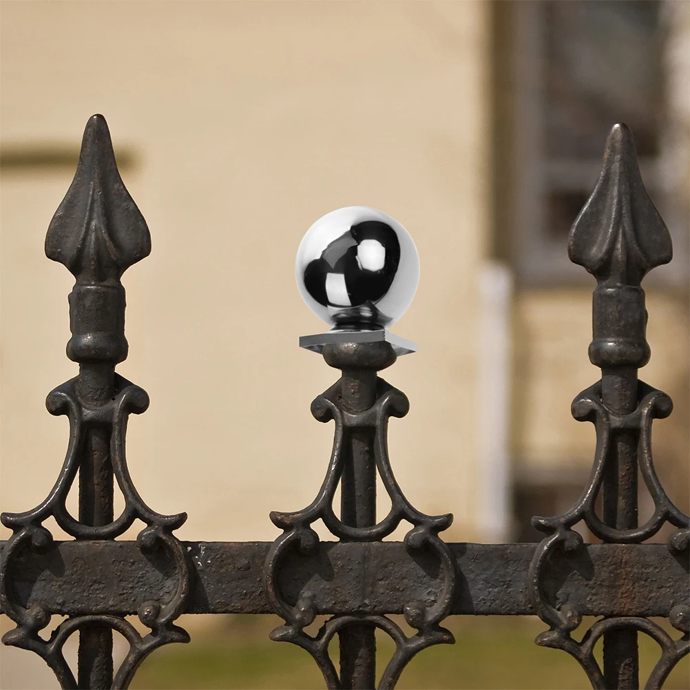 

2 Pcs Stainless Steel Ball Fence Post Cap Accessories Protector Vinyl Caps Handrail End