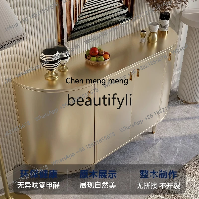 Solid wood porch cabinet, special for home entry in the living room, corner of the door,   light luxury and simple side cabinetH