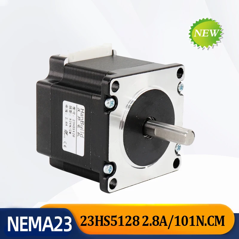 hanbuild 57 stepper motor 23HS5128 57x51mm 2.8A 101N.m D = 8mm 6.35mm For cnc 3D Printer Monitor Equipment nema23 Stepper Motor