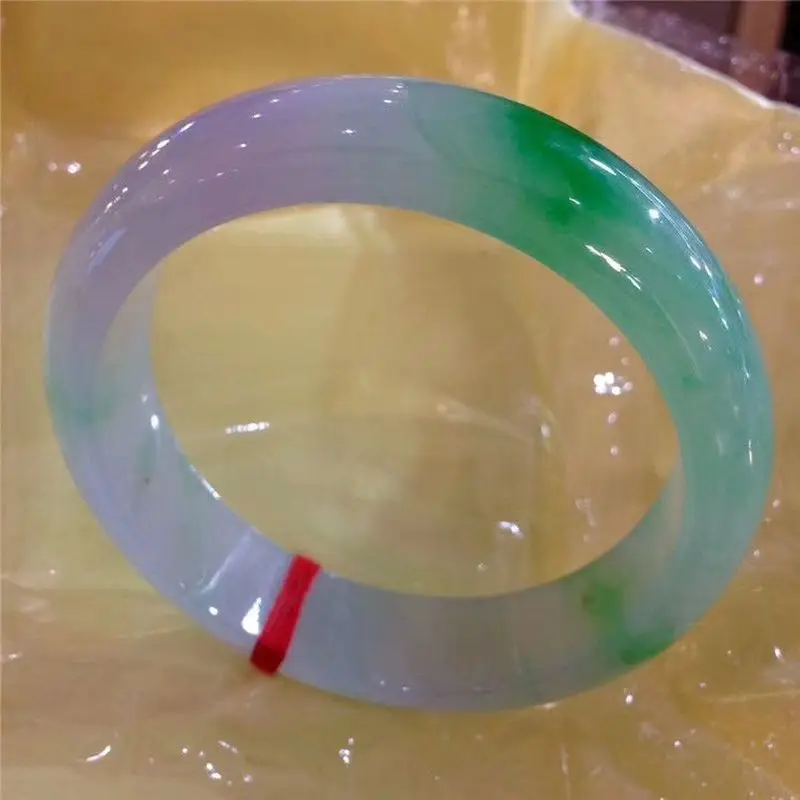 Natural Violet Jadeite , Ice-Waxy Texture, Spring Color with Green Tints, Round Design, Women's Jade Bracelet
