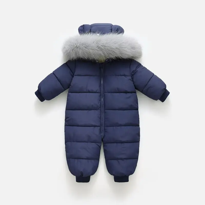 Winter Ski Suit Baby Jumpsuit Boy Overalls Warm down jacket Kids toddler girl Clothes Children Clothing faux fur coat overcoat