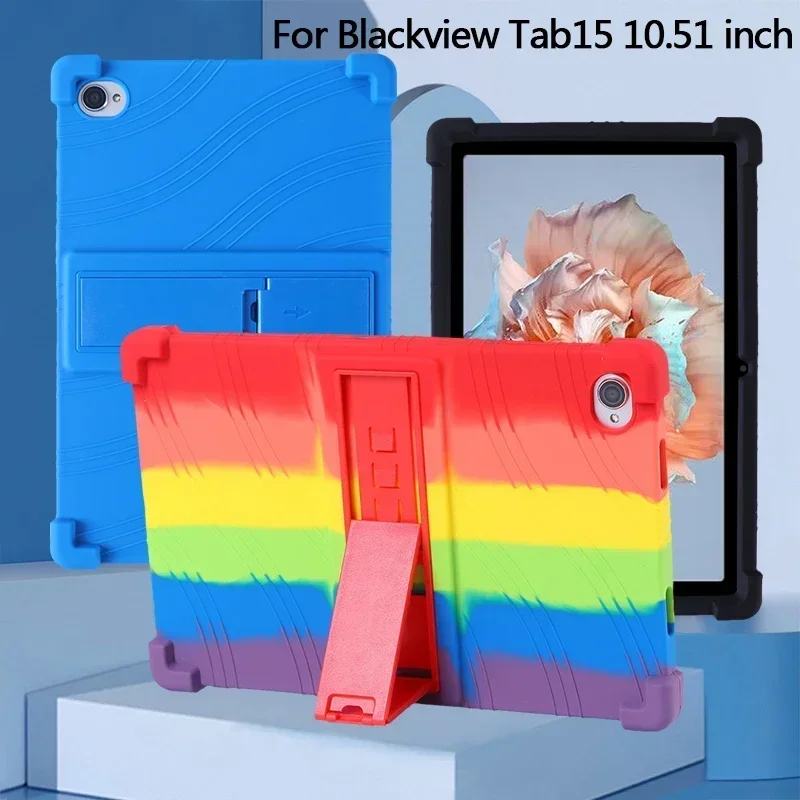 For Blackview Tab 15 T610 Tablet Case 10.51 Inch Shockproof Case Blackview Tab 15 Pro Tablet Soft Silicone Stand Shell Cover