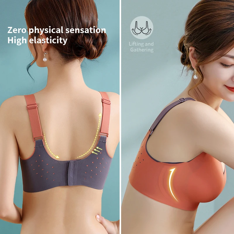 LERVANLA 2192 Bra For Women Thin Summer Bra Push-up Traceless Big Large Size Sports Bra Anti-sagging  Breathable and Comfortable