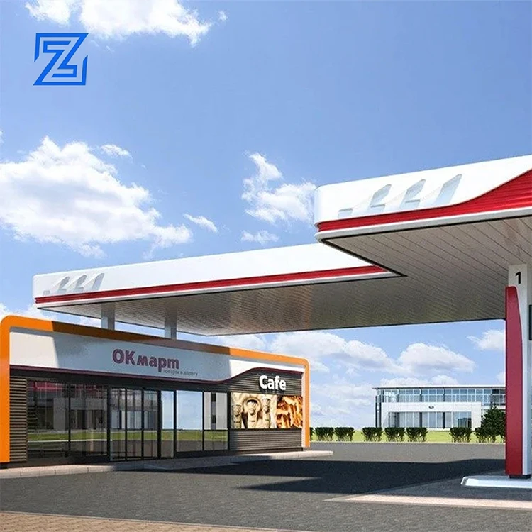 Modern Design Gas Station Stainless Steel Construction Canopy Illuminated Pylon Totem Sign Wholesale Petrol Station Products
