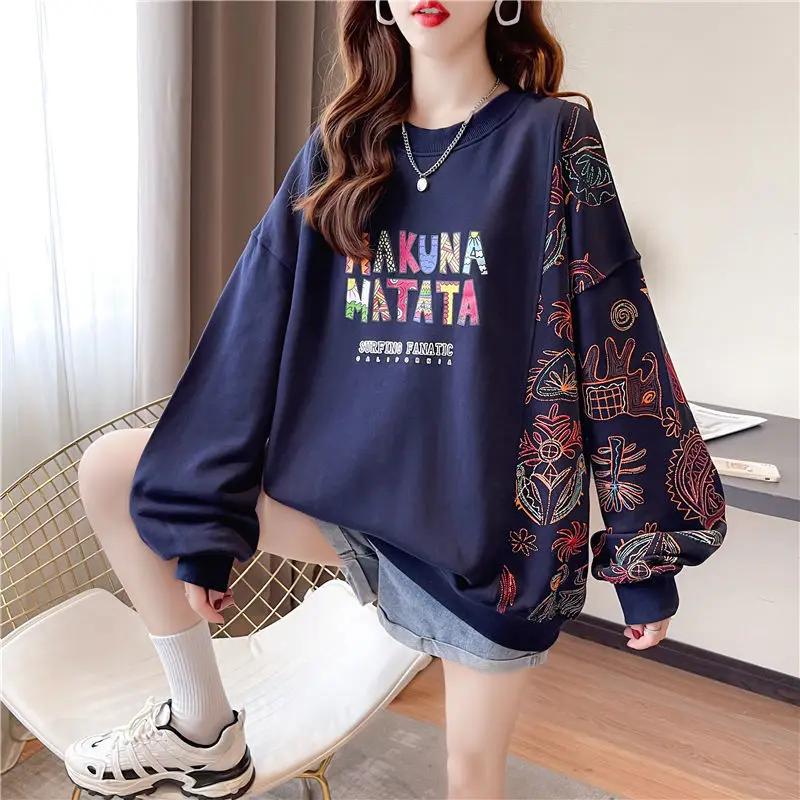 Sweat-shirt grande taille pour femmes Hiphop nouveau en Y2k Vintage années 90 sweat-shirt de créateur assorti Emo femme hauts pullover avec Orint On