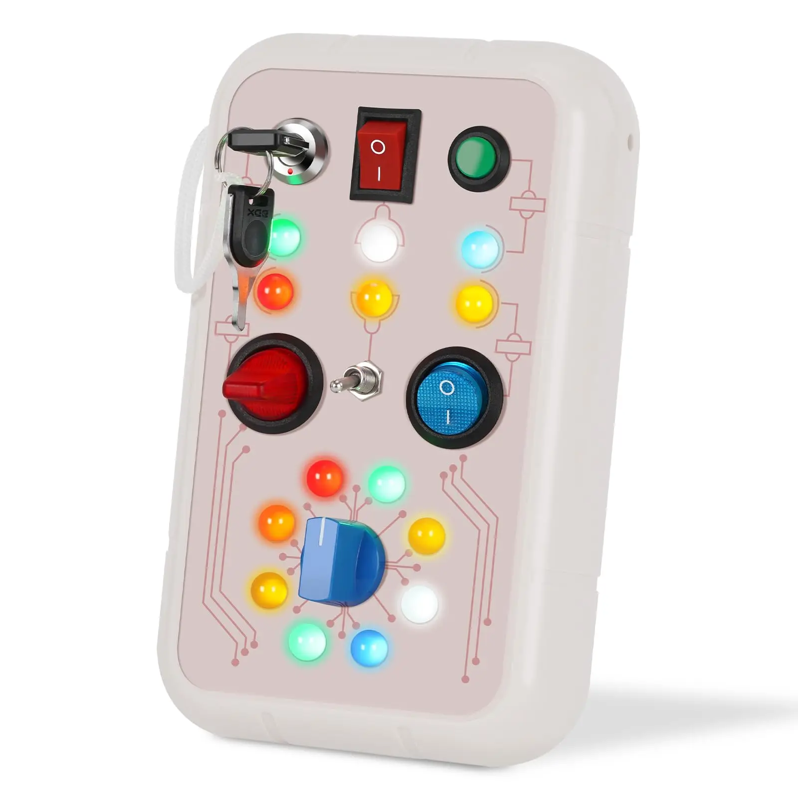 ビジーボード、モンテッソーリ教育玩具（1歳、2歳、3歳向け）、ledライト付き、1歳以上の幼児向け旅行用おもちゃ