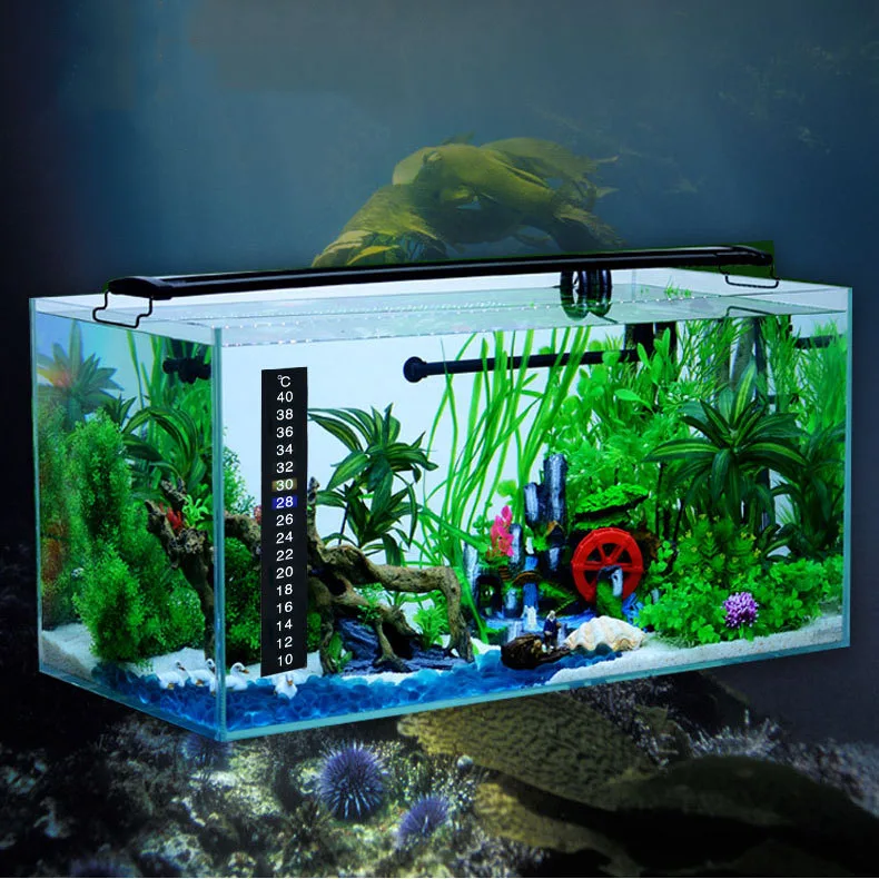 Aquarium Thermometer Digital Fish Tank Temperature Measurement Sticker Discolor C/F Fish Tank Temp Meter Aquarium Accessories