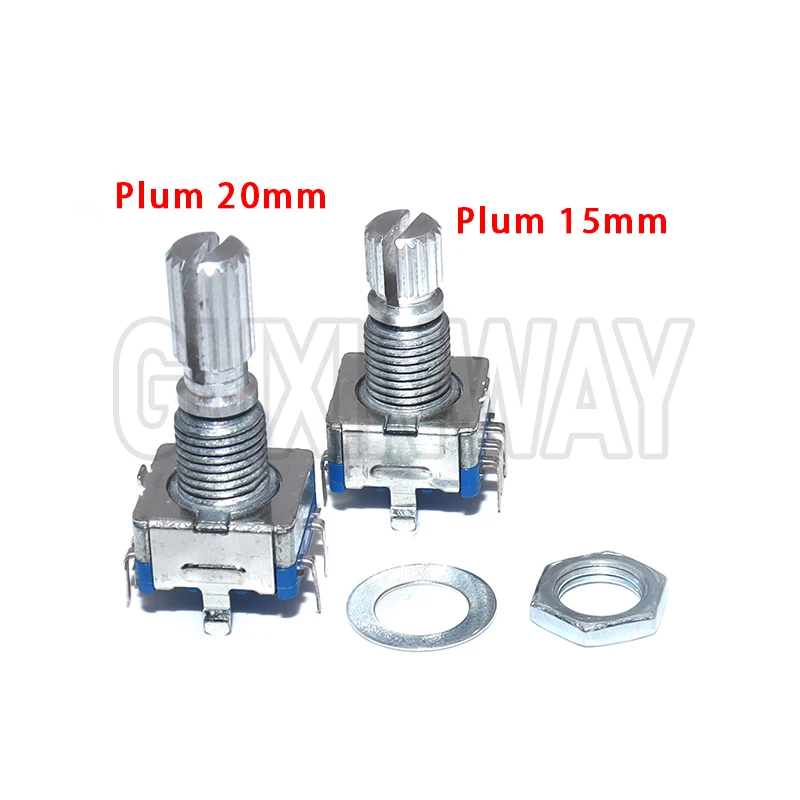 5PCS 15mm / 20mm code switch/ EC11/ digital potentiometer with switch Half / Plum axis rotary encoder, handle length image 4
