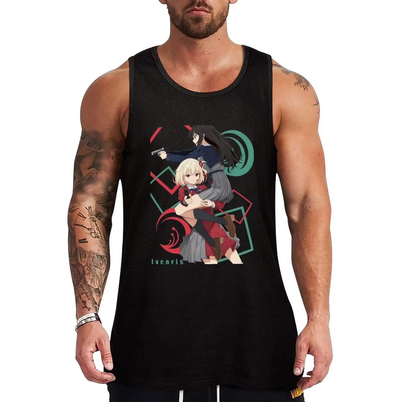 

Lycoris Recoil Anime Tank Top sleeveless shirt man gym gym shirt men anime clothes