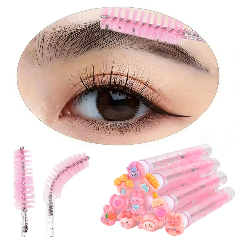 10pcs Women mascara brush, Mascara Tube Brush Set with Protective Case Makeup Brushes, Eyebrow Brush,Eyelash Comb,Random Style