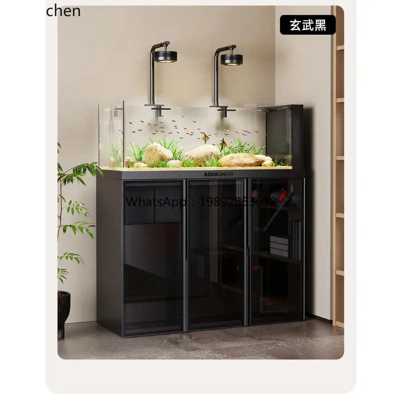 YG-1 New Native Stream Bottom Filter Fish Tank Landscaping Full Set Of Aquatic Plants Ultra-white Glass Ecological Aquarium