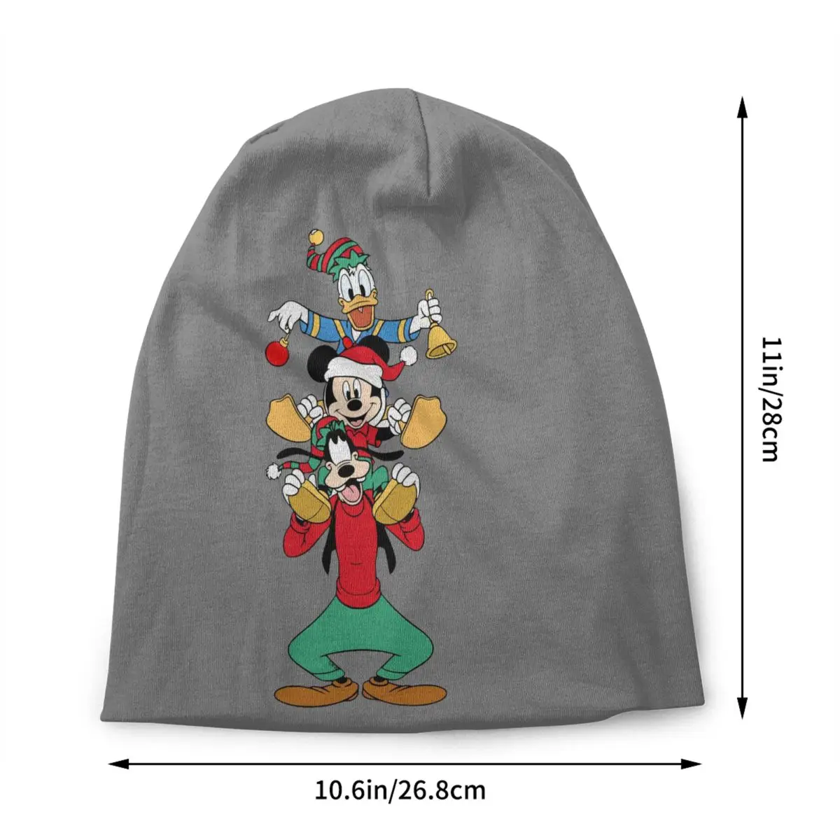 Custom Christmas Goofy Mickey Mouse Skullies Beanies Caps For Men Women Unisex Streetwear Winter Warm Knit Hat Adult Bonnet Hats