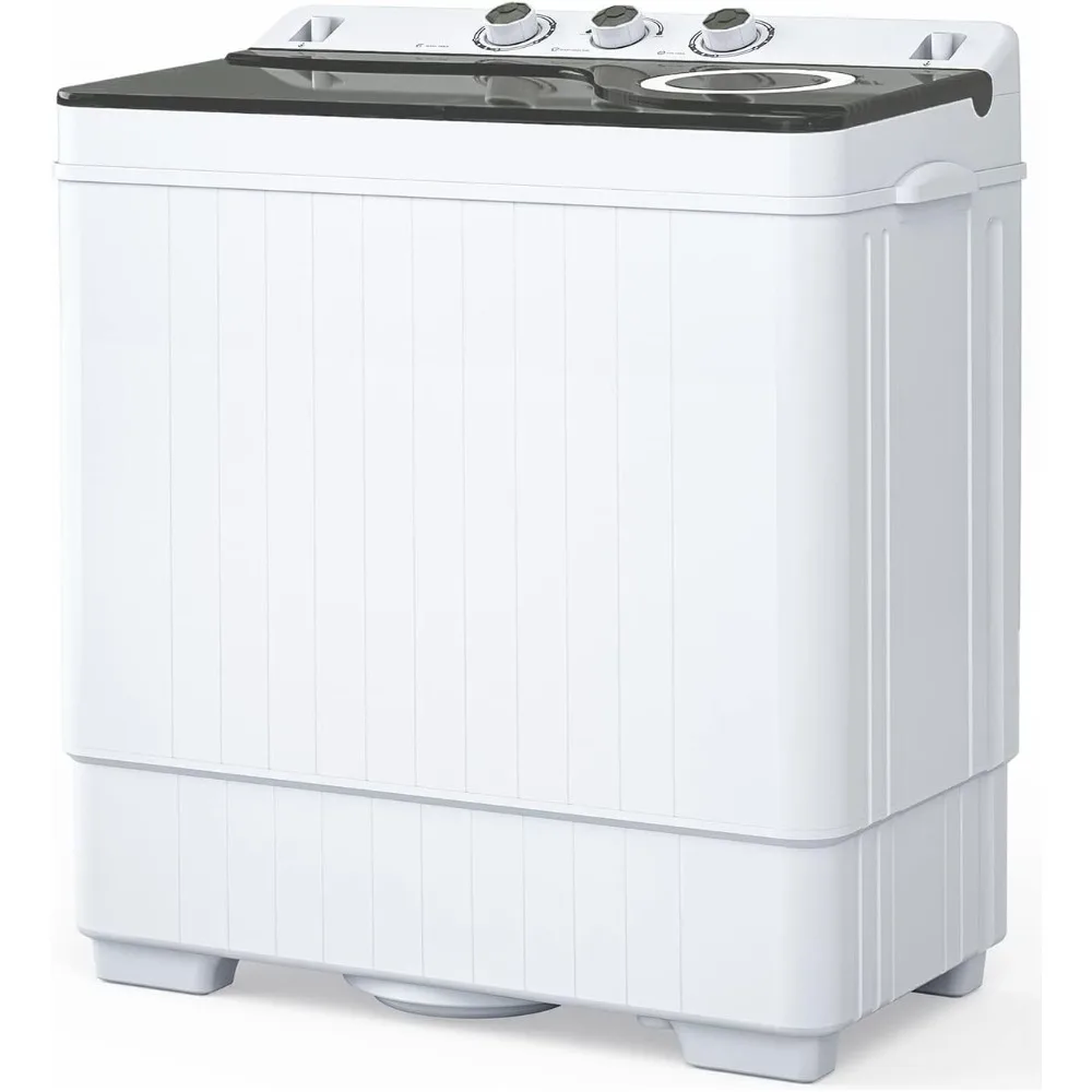 26 Pond Compacte Draagbare Wasmachine Met Dubbele Kuip, Mini-Wasmachine (18Lbs) En Spiner(8Lbs)/Ingebouwde Afvoerpomp/Semi-A