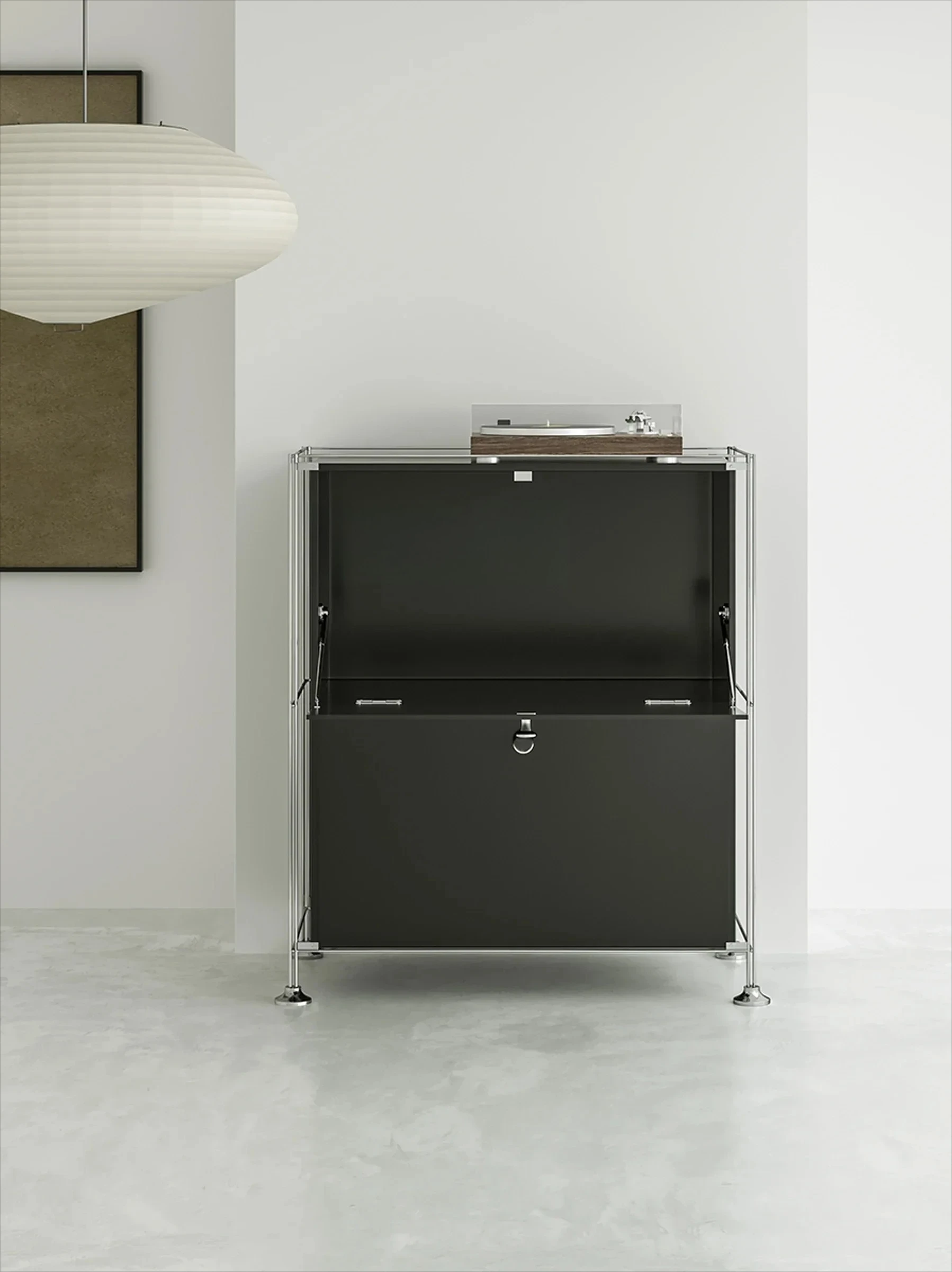 

xz1zq Metal Bauhaus Style Sideboard Wall Cabinet Double-Layer Storage Cabinet Bookcase Living Room Bedroom Dining Room