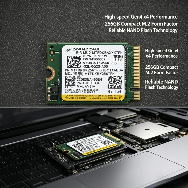 Crucial Micron 2450 256GB M.2 2230 PCIe Gen4x4 NVMe SSD For Steam