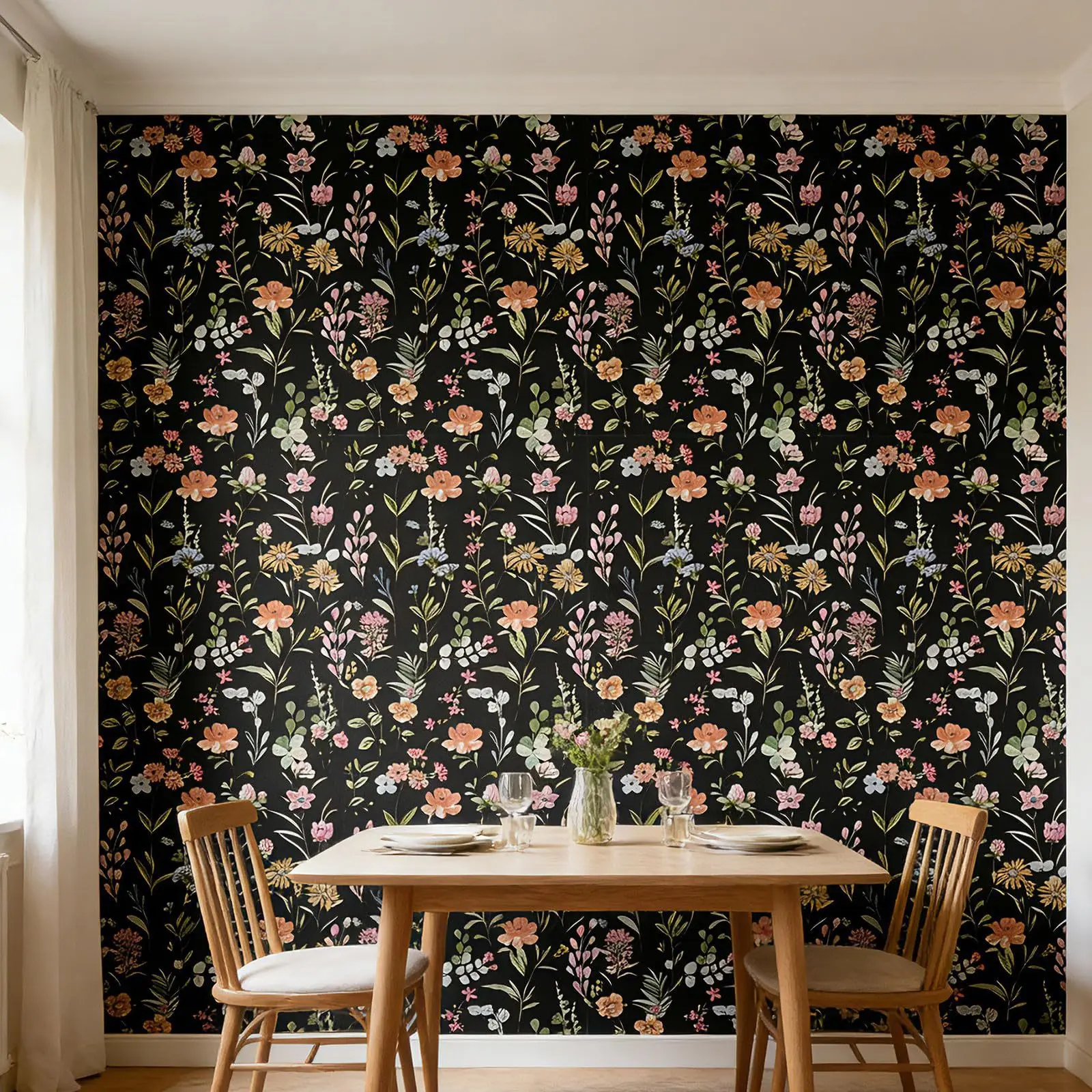 Dark Cottagecore Mushroom Peel and Stick Wallpaper Forest Botanical Self-adhesive Wall Covering Sticker for Home Decoration