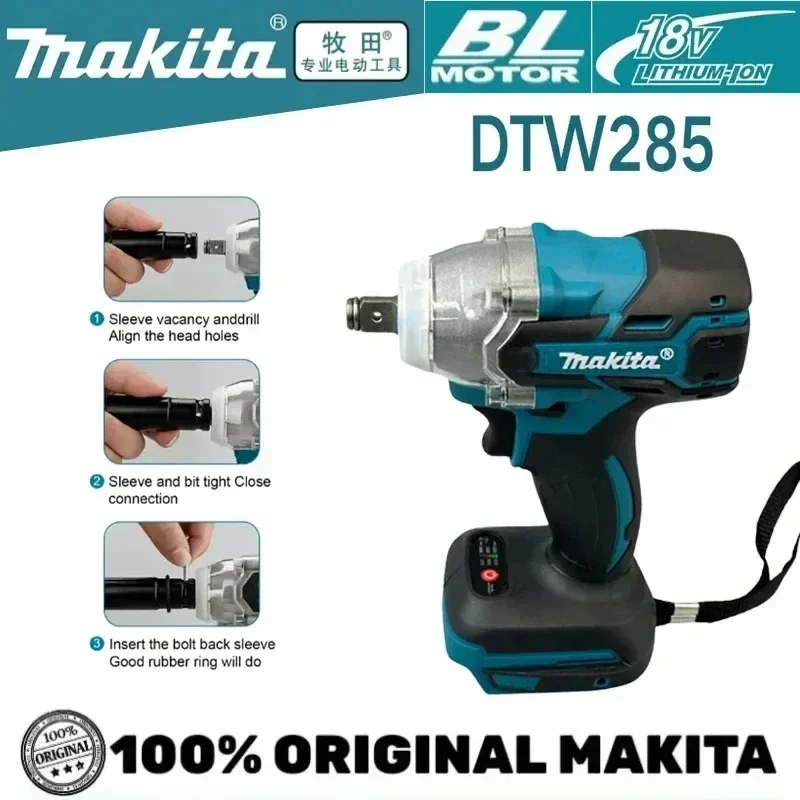Electric Impact Wrench 800Nm - Oryginalny klucz udarowy bezszczotkowy Makita DTW285
