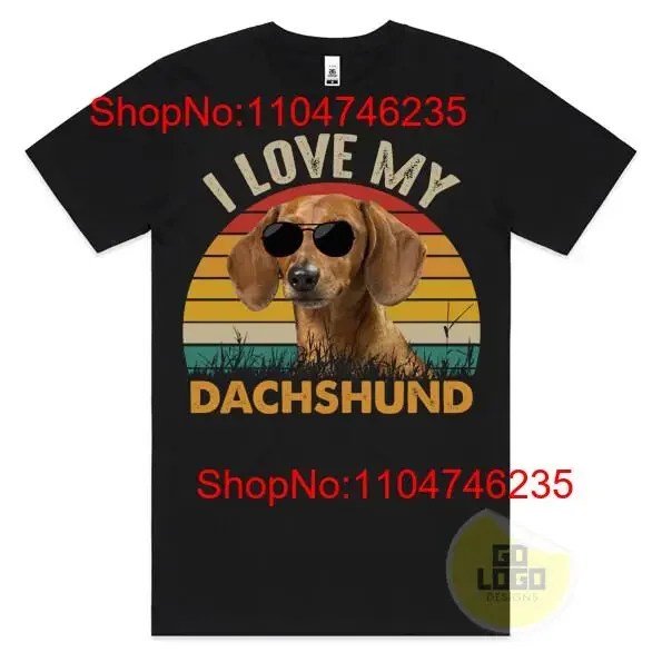 

Funny T Shirt I LOVE MY DACHSHUND Sausage Dog Mum Dad Cool Retro Present vintage Washed Versatile Casual Stretched Stylish